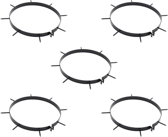vidaXL - Gras - Aerator - Klem - met - Spikes - 5 - st - Ø - 30 - cm - Staal