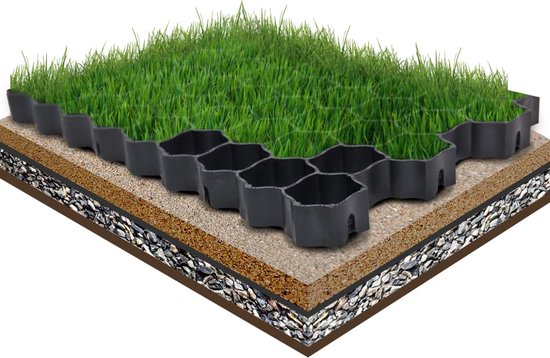 vidaXL Grasroosters 16 st 60x40x3 cm kunststof zwart van VidaXL