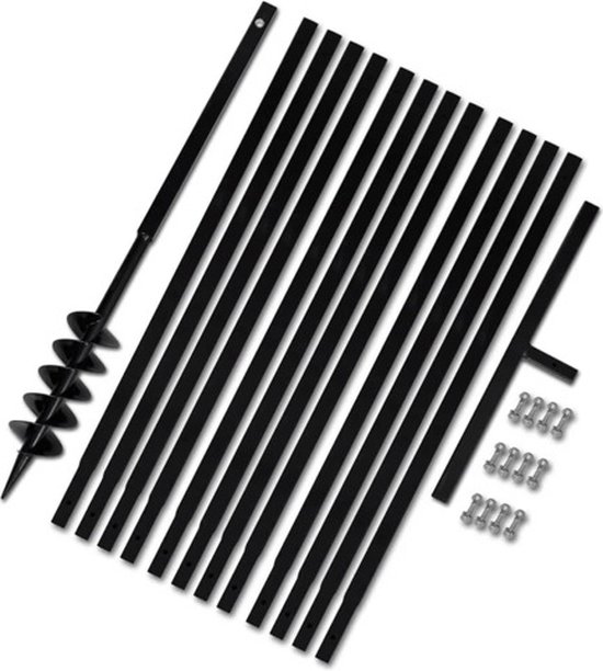 vidaXL - Grondboor - 100 - mm - met - 13 - m - verlengstuk - Staal