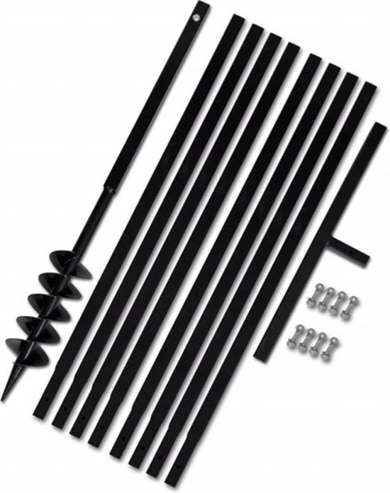 vidaXL - Grondboor - 100 - mm - met - 9 - m - verlengstuk - Staal