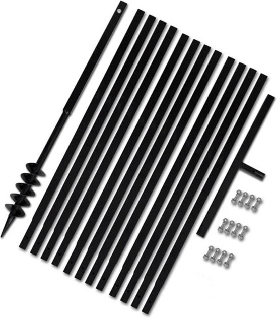 vidaXL - Grondboor - 80 - mm - met - 13 - m - verlengstuk - Staal van VidaXL