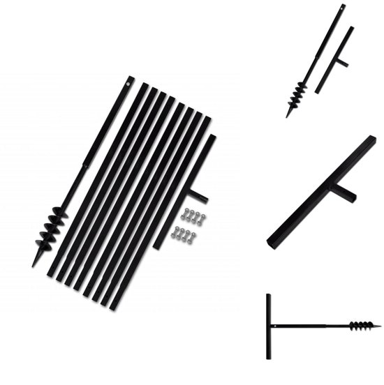 vidaXL Grondboor - Grondboren - Grond Boor - Grond Boren - Grondboor 80mm met 9m verlengstuk Staal