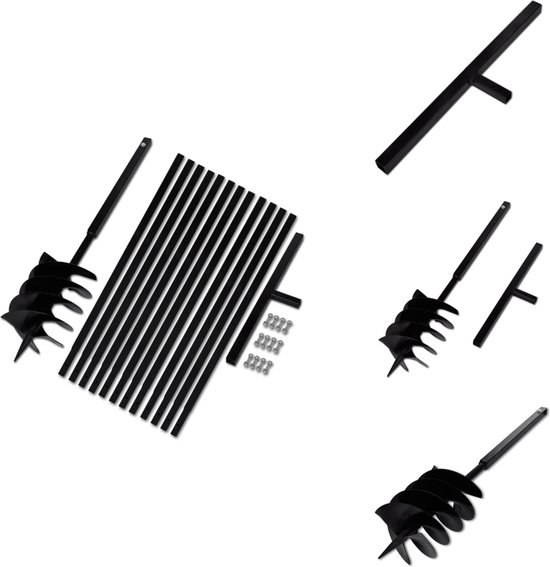 vidaXL Grondboor - Grondboren - Grond Boor - Grond Boren - Grondboor met handvat 200 mm en verlengstukken 13 m (staal) van Merkloos	