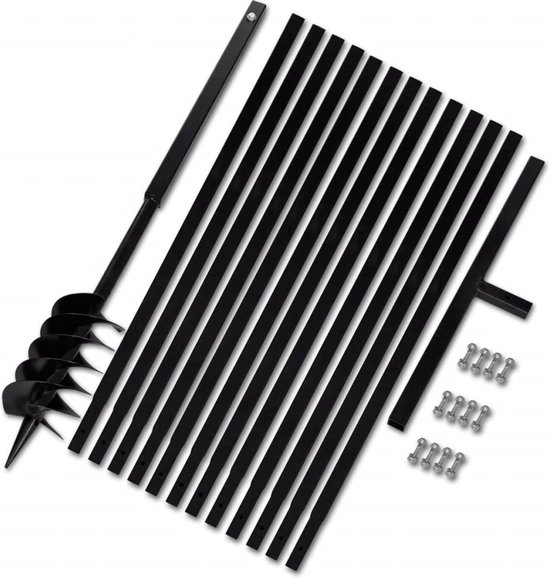 vidaXL - Grondboor - met - handvat - 120 - mm - en - verlengstukken - 13 - m - (staal) van VidaXL