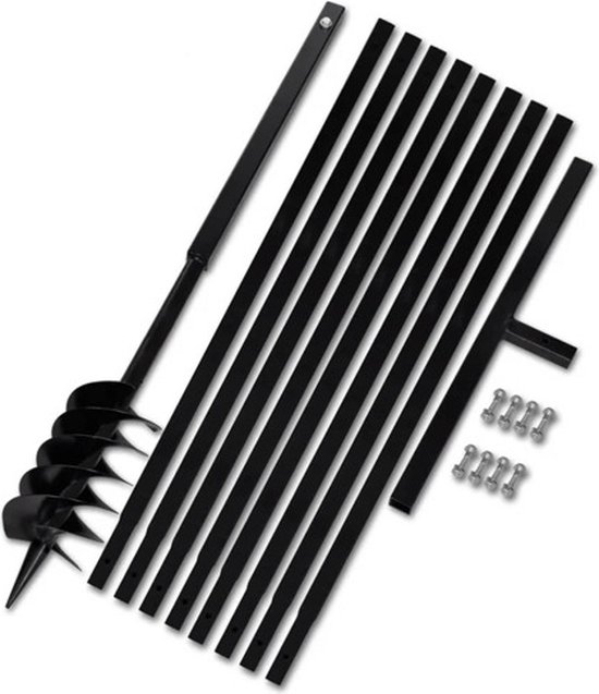 vidaXL - Grondboor - met - handvat - 120 - mm - en - verlengstukken - 9 - m van Merkloos	