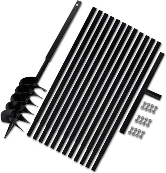 vidaXL - Grondboor - met - handvat - 150 - mm - en - verlengstukken - 13 - m - (staal)