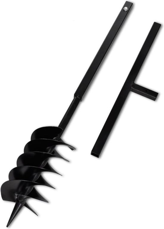 vidaXL - Grondboor - met - handvat - en - schroefkop - 150 - mm - (zwart) van VidaXL