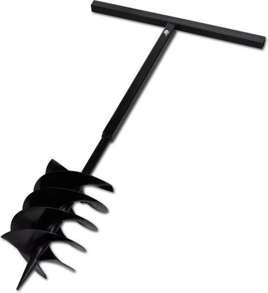 vidaXL - Grondboor - met - handvat - en - schroefkop - 200 - mm - (zwart) van vidaXL