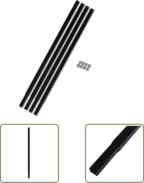 vidaXL Grondboor Onderdelen - Grondboor Verlengstuk - Verlengstuk voor grondboor 4 x 1 m (staal) - Grond Boring Gereedschap - Bouwmateriaal - Tuingereedschap