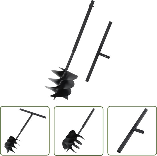 vidaXL Grondboor - Tuinboor - Grondboor met handgreep 250 mm staal zwart - Grondwerken - Tuinonderhoud - Tuinrenovatie van Merkloos	