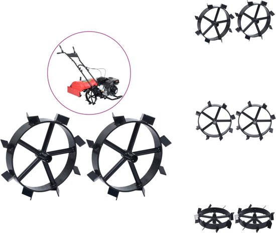 vidaXL Metalen Wielen - Sterk - Wielen - 34 cm - Geschikt voor 6.5 pk benzinefrees - Tuinfrees van Merkloos	