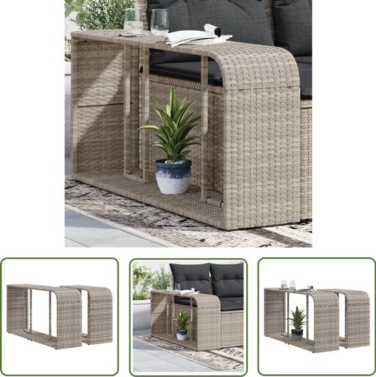 vidaXL Opberger - Opbergkast - Opbergschappen 2 st poly rattan lichtgrijs - Ratan Kast - Buitenschrank - Tuinkasten