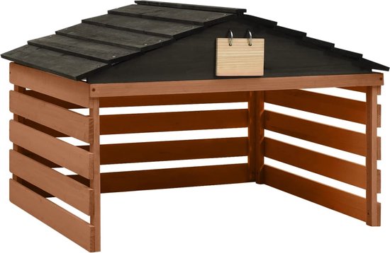 vidaXL - Overkapping - voor - grasmaaier - 78x74x54 - cm - vurenhout - zwart - bruin van VidaXL