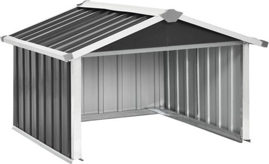 vidaXL - Overkapping - voor - robotmaaier - 92x97x63 - cm - staal - antracietkleurig van VidaXL