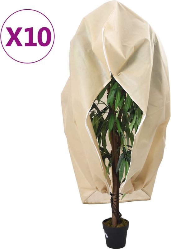 vidaXL - Plantenhoezen - met - ritssluiting - 10 - st - 70 - g/mÂ² - 3,14x2,5 - m van vidaXL