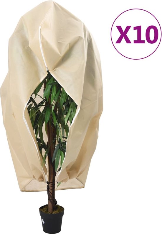 vidaXL - Plantenhoezen - met - ritssluiting - 10 - st - 70 - g/mÂ² - 3,93x3 - m van vidaXL