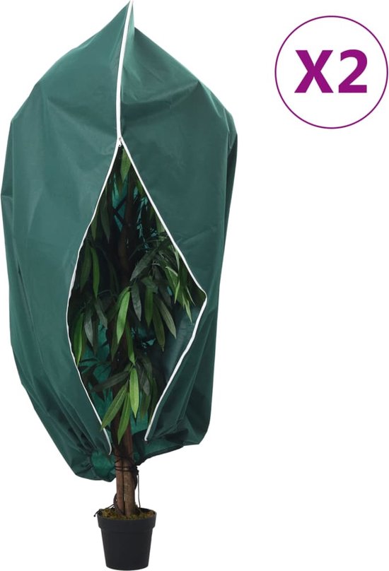 vidaXL - Plantenhoezen - met - ritssluiting - 2 - st - 70 - g/m² - 1,2x1,8 - m van Merkloos	