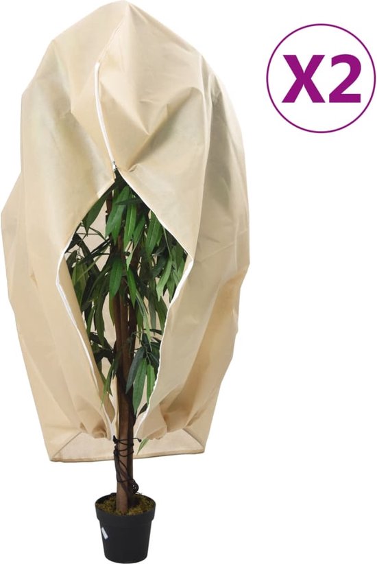 vidaXL - Plantenhoezen - met - ritssluiting - 2 - st - 70 - g/m² - 2,36x2 - m van VidaXL