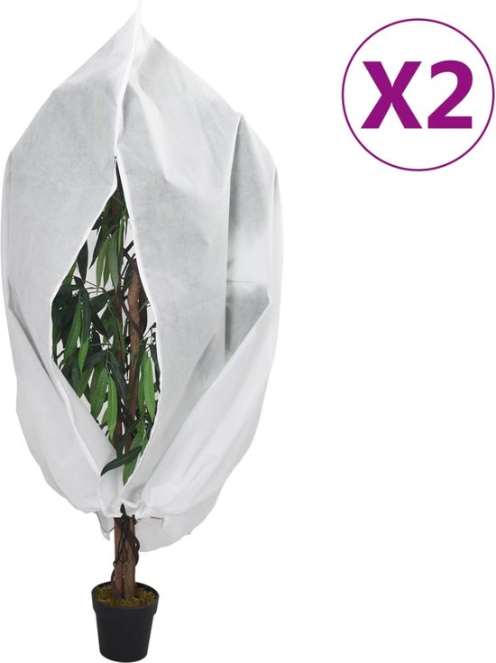 vidaXL - Plantenhoezen - met - ritssluiting - 2 - st - 70 - g/mÂ² - 1x1,55 - m van vidaXL