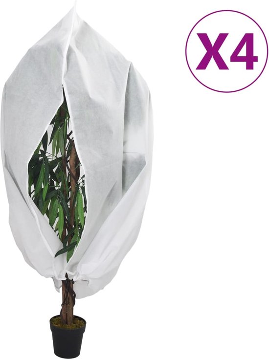 vidaXL - Plantenhoezen - met - ritssluiting - 4 - st - 70 - g/mÂ² - 1x1,55 - m van vidaXL