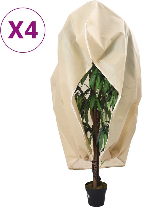 vidaXL - Plantenhoezen - met - ritssluiting - 4 - st - 70 - g/mÂ² - 2,36x2 - m van vidaXL