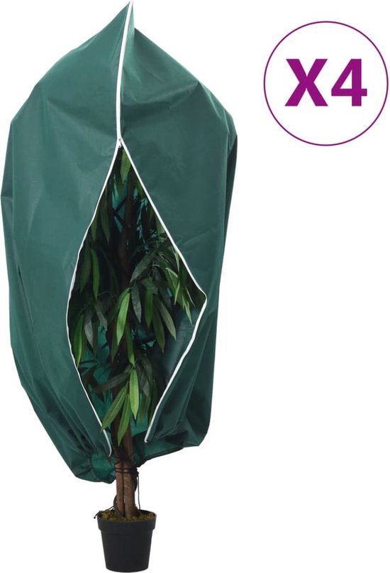 vidaXL - Plantenhoezen - met - ritssluiting - 4 - st - 70 - g/mÂ² - 3,93x3 - m van VidaXL