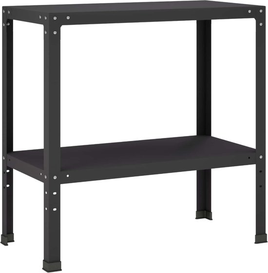 vidaXL - Planttafel - 100 - x - 40 - x - 80 - cm - Gepoedercoat - staal - Zwart