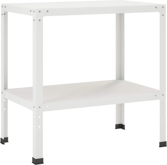 vidaXL - Planttafel - 60 - x - 50 - x - 80 - cm - Gepoedercoat - staal - Wit