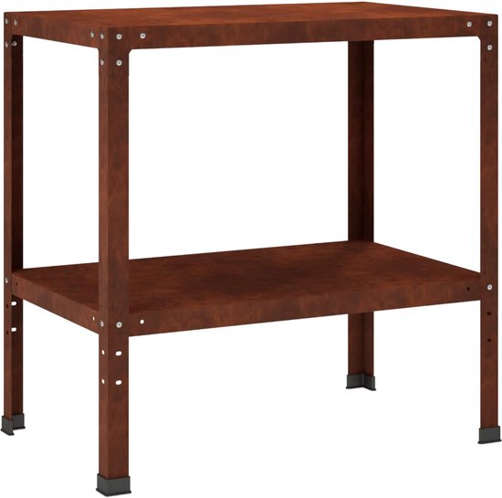 vidaXL - Planttafel - 60 - x - 50 - x - 80 - cm - weervast - staal - Roestkleurig