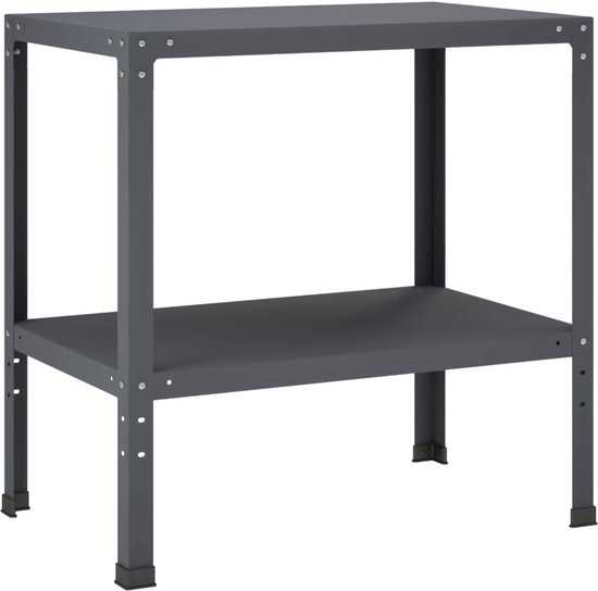 vidaXL - Planttafel - 80 - x - 50 - x - 80 - cm - Gepoedercoat - staal - Antraciet