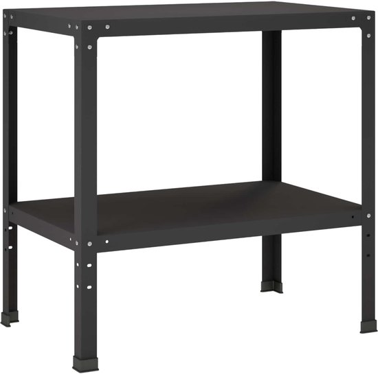 vidaXL - Planttafel - 80 - x - 50 - x - 80 - cm - Gepoedercoat - staal - Zwart