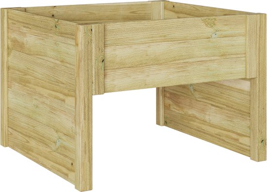 vidaXL - Robotmaaiergarage - Bruin - 73 - x - 67 - x - 56 - cm - Impregneerd - grenenhout van VidaXL
