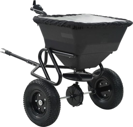 vidaXL - Strooiwagen - sleepmodel - 45 - L - 125x74x79 - cm - PVC - en - staal van Merkloos	