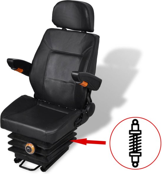 vidaXL - Tractorstoel - met - ophanging van VidaXL