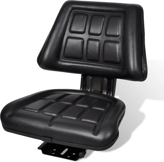 vidaXL - Tractorstoel - met - rugleuning - zwart van VidaXL