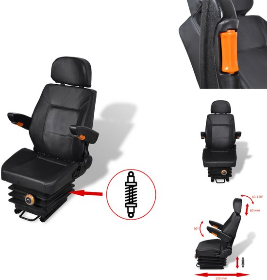vidaXL Tractorstoel - Tractorstoelen - Tractor Stoel - Tractor Stoelen - Tractorstoel met ophanging van VidaXL