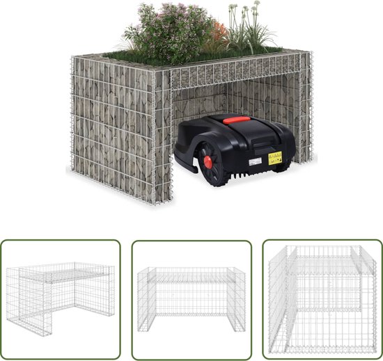 vidaXL Tuindecoratie - Grasmaaier Overkapping - Grasmaaieroverkapping met plantenbak 110x80x60cm staaldraad - Metalen Overkapping - Staaldraad Overkapping - Plantenbak van Merkloos	