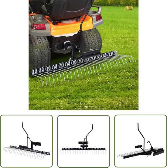 vidaXL Verticuiter - Gazonverticuteerder - Verticuteerder voor zitmaaier 109 cm - Sit Maaier Toebehoren - Gras Onderhoud - Gazon Renovatie van VidaXL