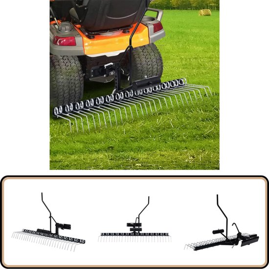 vidaXL Verticuteerder Zitmaaier - 109 cm - Zwart Verticuteerder - Gazonverzorging - Mos Verwijderen - Vilt Verwijderen - Sit Maaier Accessoire van Merkloos	