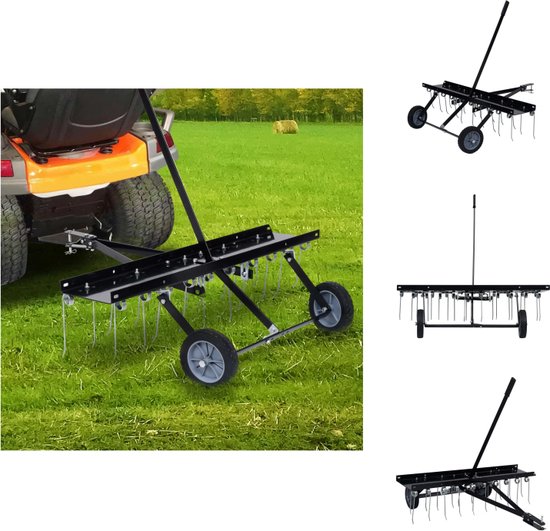 vidaXL Verticuteermachine - Zitmaaierverticuteerder - 102 x 85 x 37 cm - 100 cm Werkbreedte - 20 tanden - Gazongereedschapaccessoire van VidaXL