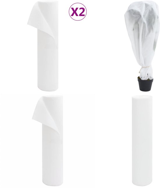vidaXL Vliesdoek voor planten 2 rollen 70 g/m² 50x1,6 m - Vliesdoek Voor Plant - Vliesdoeken Voor Planten - Planten Vliesdoek - Vliesdoek Tegen Vorst van Merkloos	