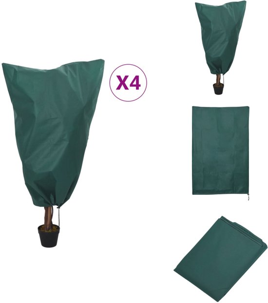 vidaXL Vlieshoes Voor Plant - Vlieshoezen Voor Planten - Vorstbescherming Voor Planten - Vriesbescherming Voor Planten - Plantenhoezen met trekkoord 4 st 70 g/m² 0,8x1,2 m van Merkloos	