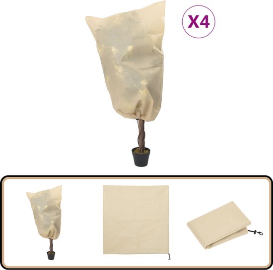 vidaXL Vlieshoezen voor planten - 4 stuks - 70 g/m² Vlieshoes Voor Planten - Planten Hoes - Vorstbescherming - Tuinbescherming - Overwinteringsdoek van VidaXL