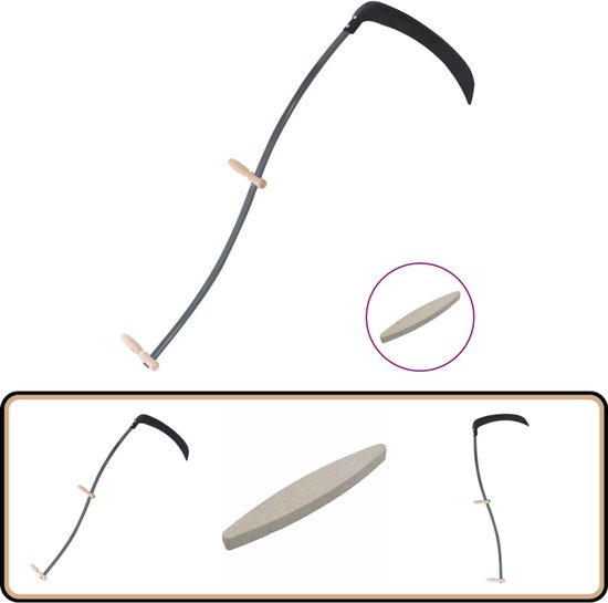 vidaXL Zeis met slijpsteen - 145 cm - Staal & Hout Tuinhandgereedschap - Snoeischaar - Graskantensteker - Heggenschaar - Onderhoud Tuin van VidaXL