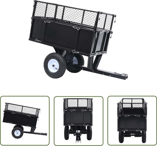 vidaXL Zitmaaier - Kiepwagen - Kiepwagen voor zitmaaiers 150 kg - Aanhanger - Tuingereedschap - Transport van Merkloos	