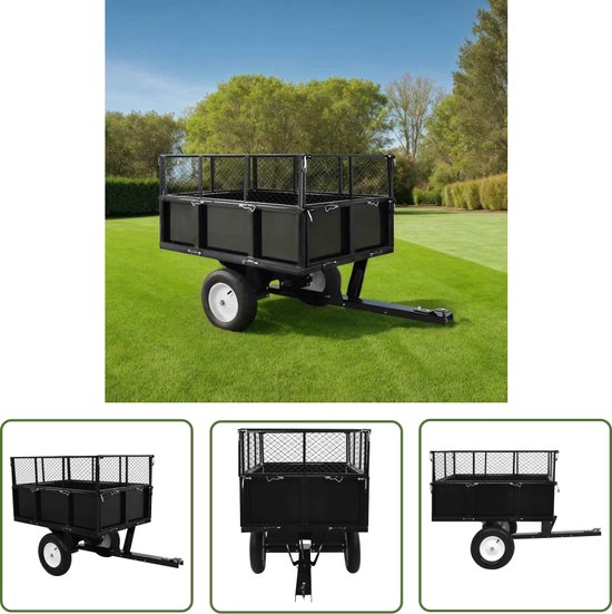 vidaXL Zitmaaier - Kiepwagen - Kiepwagen voor zitmaaiers 300 kg - Aanhangwagen - Tuingereedschap - Grondtransport van VidaXL