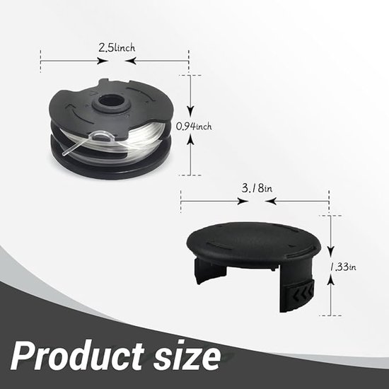 Vier reserve stalen draadspoelen Geschikt voor LIDL Parkside, Geschikt voor één dop; vervangende nylon draadspoelen; Geschikt voor LIDL Parkside trimmers PRTA 20-Li A1, B2, C3; PRT 550 A1, A3; PRT 300 A1-2 x 4 m 1,6 mm.