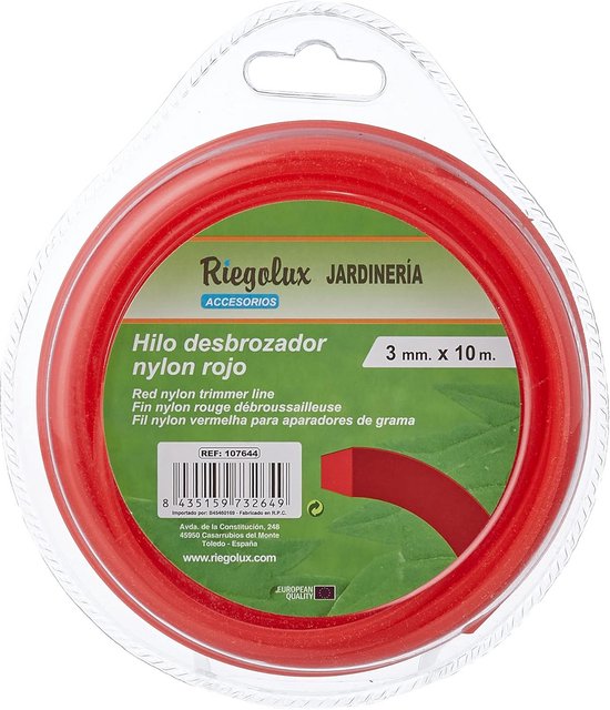 Vierkante Nylon Trimmerdraad Geel 3mm x 10m voor Grastrimmer