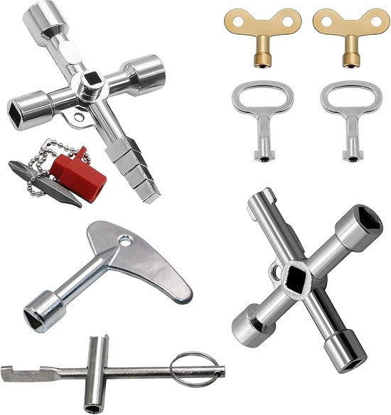 Vierkante pennen 8 mm x 150 mm - deurklink spindelstang - deurbeslag - drukpen 8 mm voor deurgreep - met 8 schroeven en handgreep - sleuflijst - deurslot binnendeur van Merkloos	