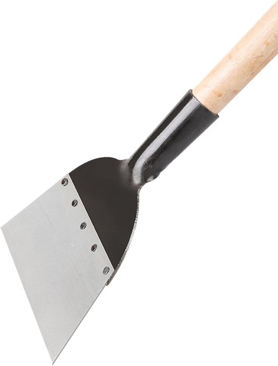 Vierkante Tuinschep - Schraper Onkruid - Tuin Onderhouden - Gekartelde Stalen Rand - 23.5 x 25.5 cm - Zilver